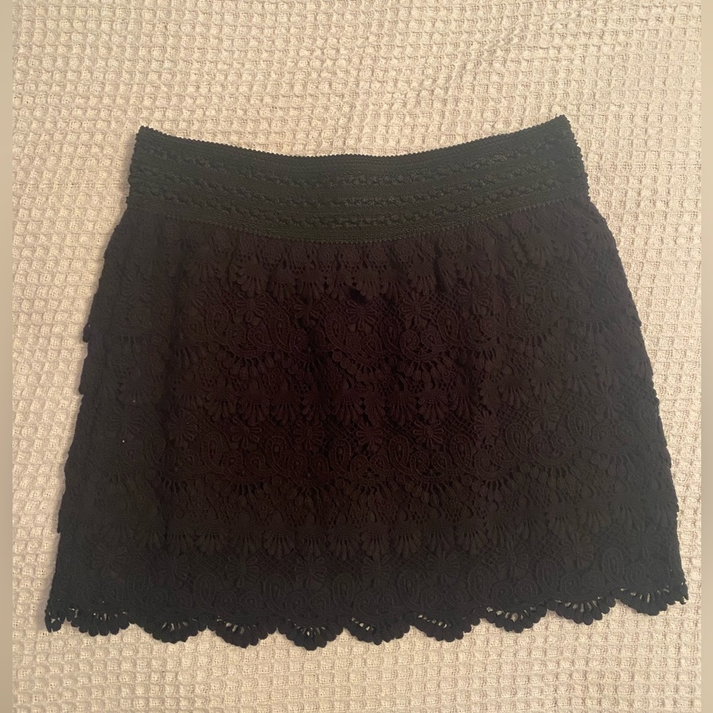 American Rag black crochet mini skirt